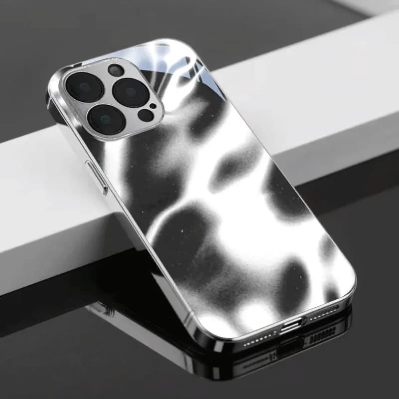 Black And White Fluid Halo Pattern  Phone Case for iPhone  18 17 16 15 14 13 12 11 Pro Max XS XR 7 8 Plus 16E
