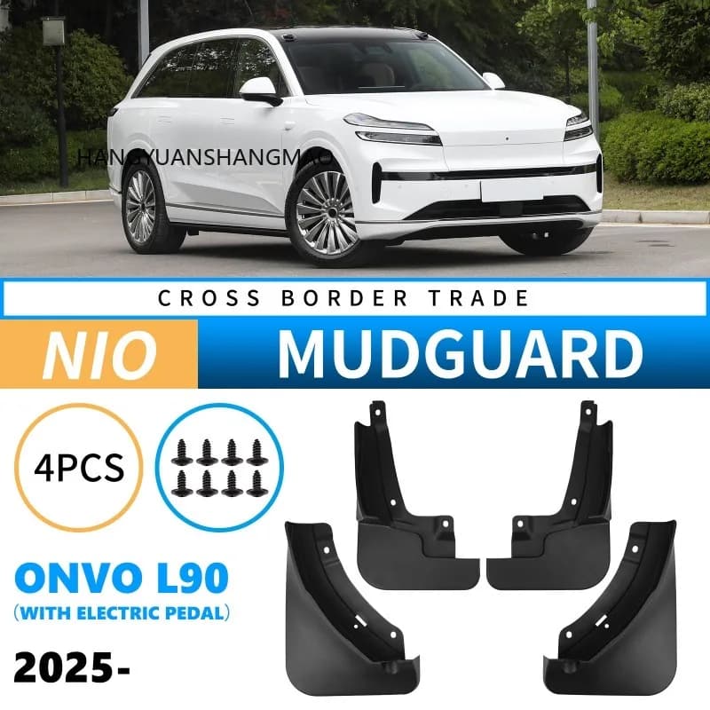 Mud Flaps Set of 4 for NIO Onvo L90 2025 Electric Pedal Car Accessories for Fender Splash Guards Mudguard Black ABS