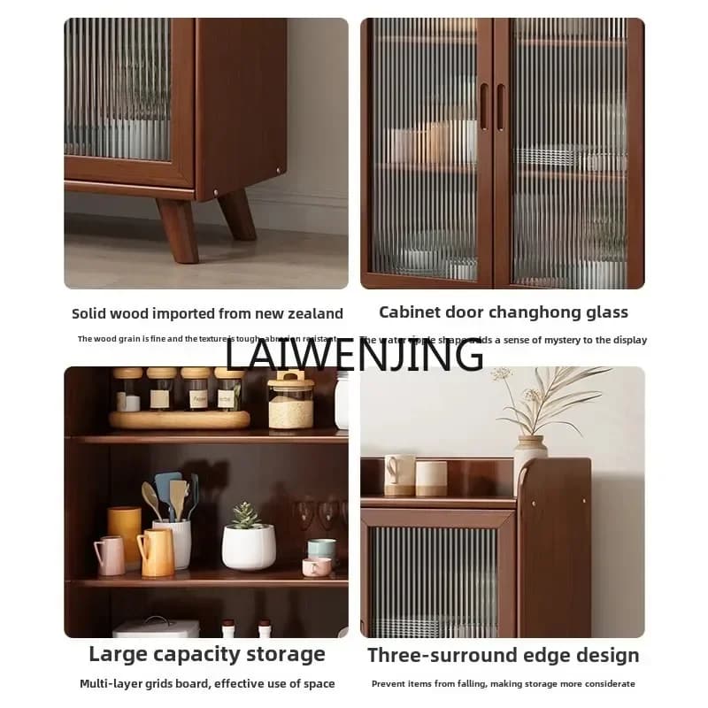 JJ2 dining side living room integrated against the wall household kitchen cabinet tea all solid wood locker