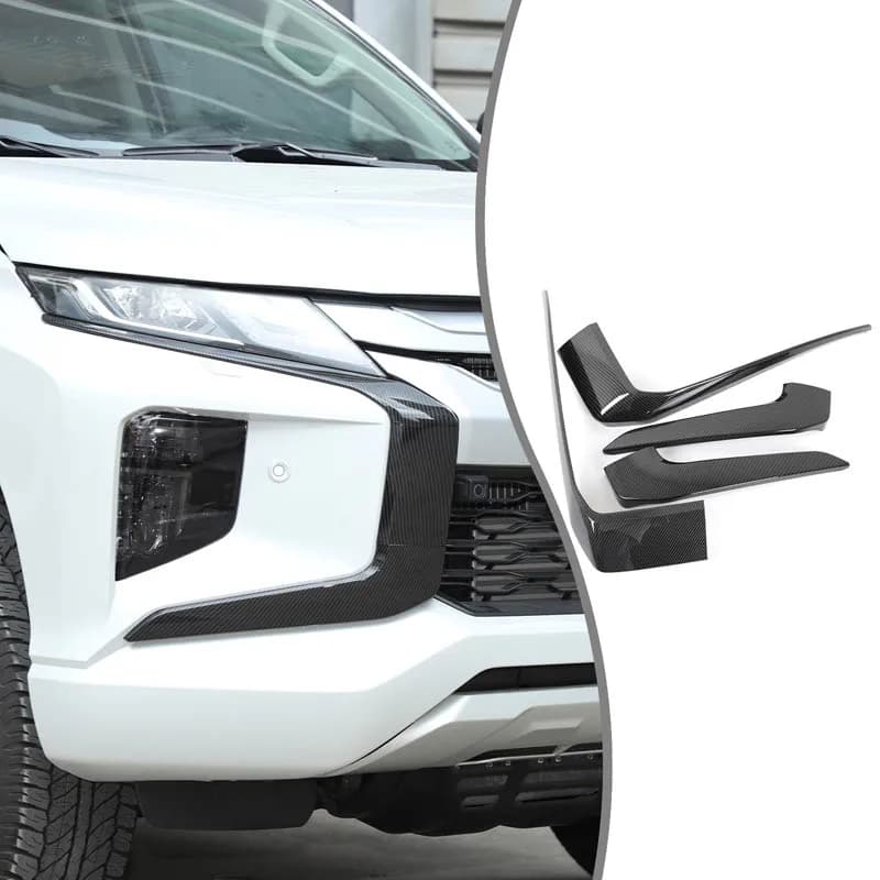 4 piece set ABS carbon fiber For Mitsubishi L200 Triton 2019-2023 car front grille decorative strip car exterior accessories