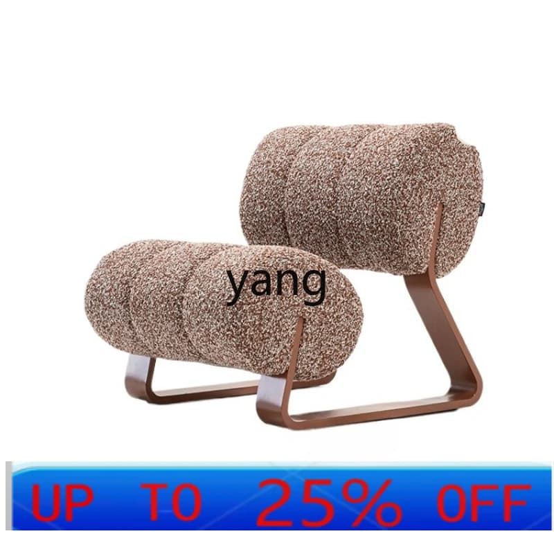 LH   French Retro Single Chair Lamb Fleece Art Sofa Chair Leisure Chair