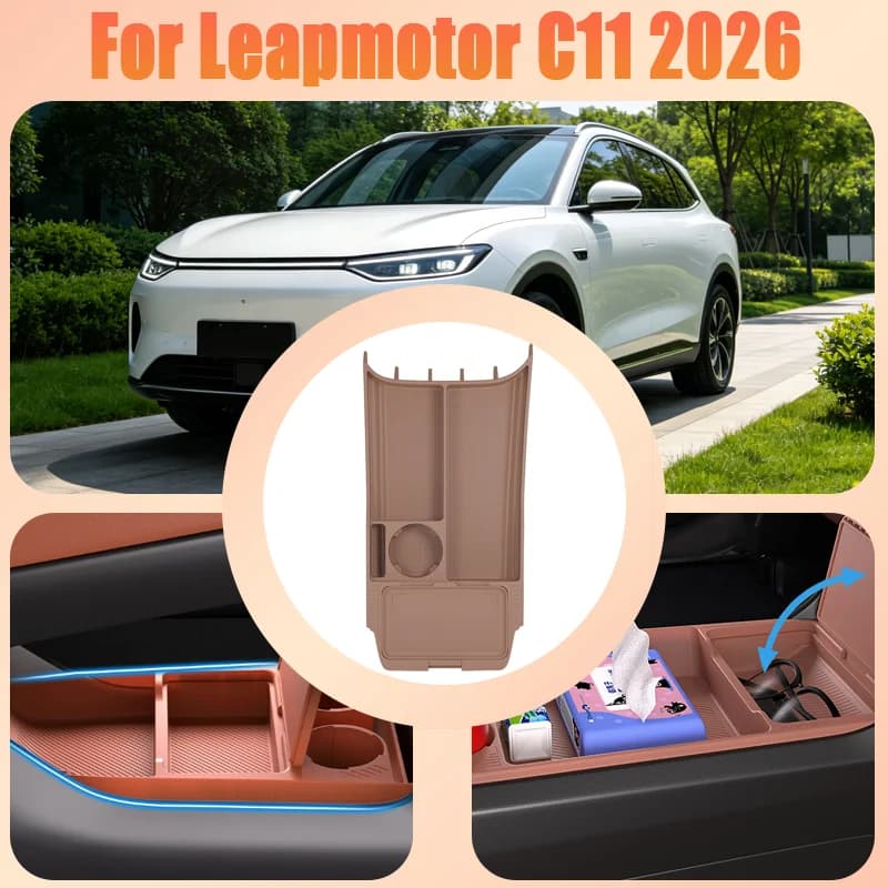 For Leapmotor C11 2026 Center Console Lower Storage Box, Drop-in Organizer Tray, Sunglasses Holder, Interior Accessory