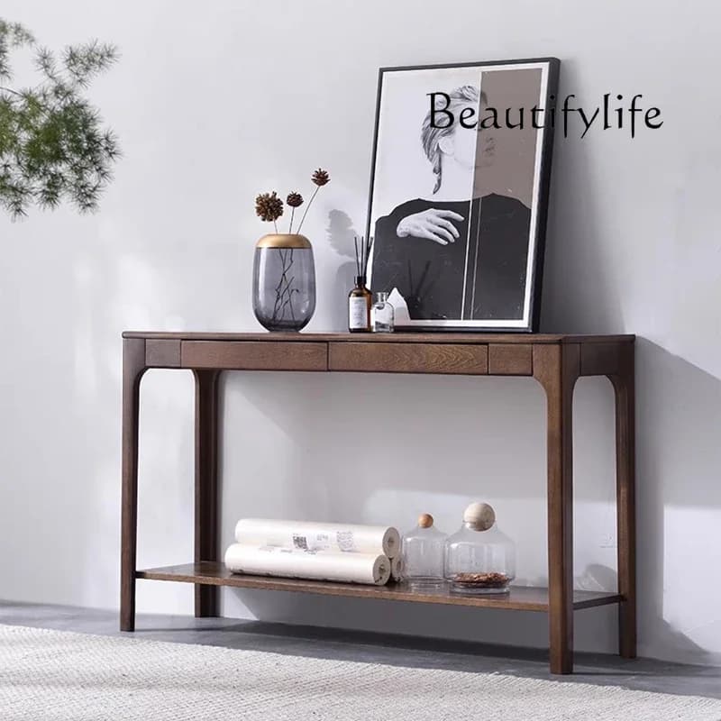JB Wabi Sabi Premium Console Table With Storage Thin Minimalist Rustic Console Table For Hallway Entrance Woonkamer Tafel Furnit