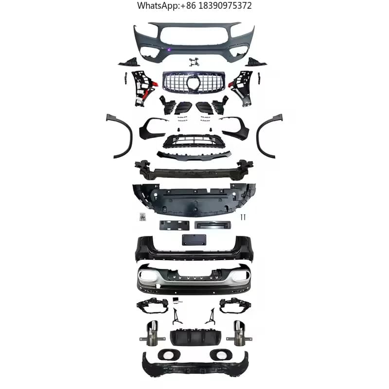 GLB Class X247 Upgrade to GLB45 Style Car Bodykit 2020- GLB Auto Parts Facelift Front Bumper Grille Rear Diffuser Replaced