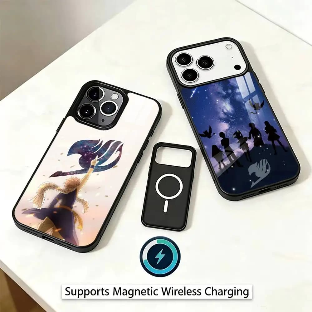 Anime F-Fairys LOGO T-Tail Phone Case For iPhone17,16,15,14,13,12,11 Plus,Pro Magnetic Supports Magnetic Wireless Charging