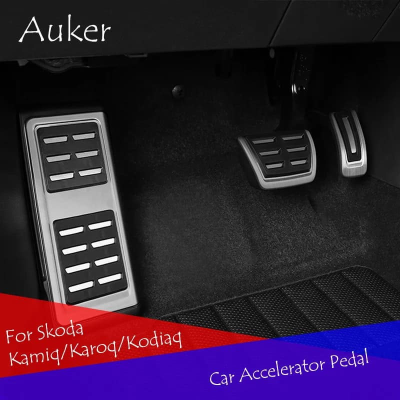 For Skoda Kodiaq/Karoq/Octavia/Kamiq AT MT Accelerator Brake Pedal Treadle Footrest Plate Clutch Throttle Refit Car Styling