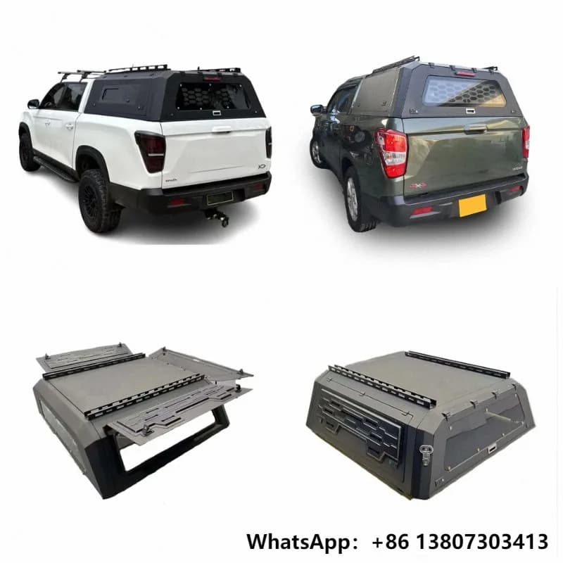 Custom Fit Aluminum Canopy for Ssangyong Rexton Sports Top Camper Weatherproof Anti Rusted Hard Tonneau Cover