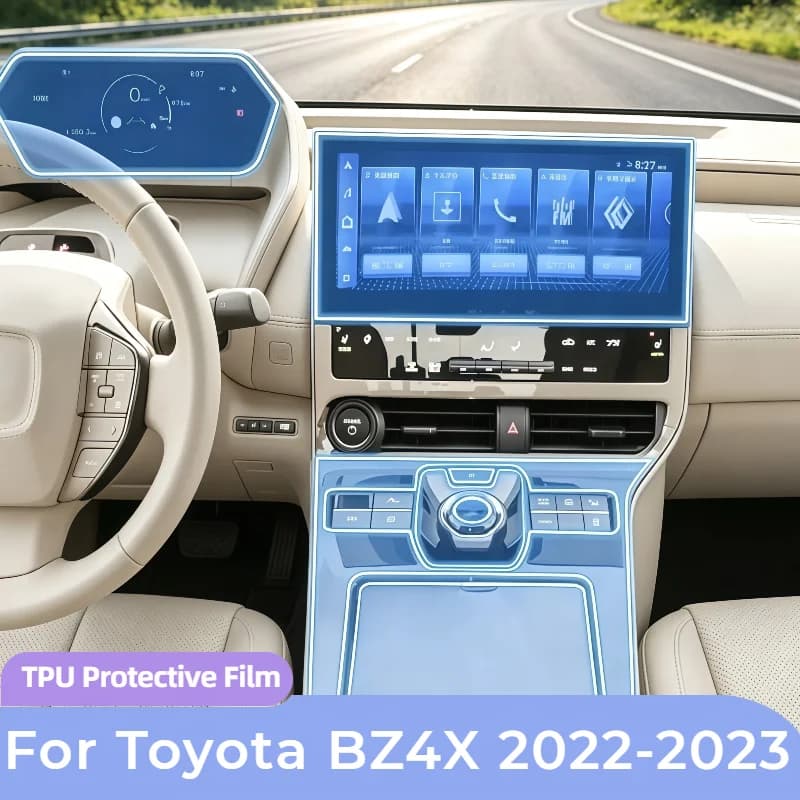 TPU Transparent Protective Film For Toyota BZ4X 2022-2023 Car Navigation Screen Automotive Gear Panel Film Anti-Scratch Sticker