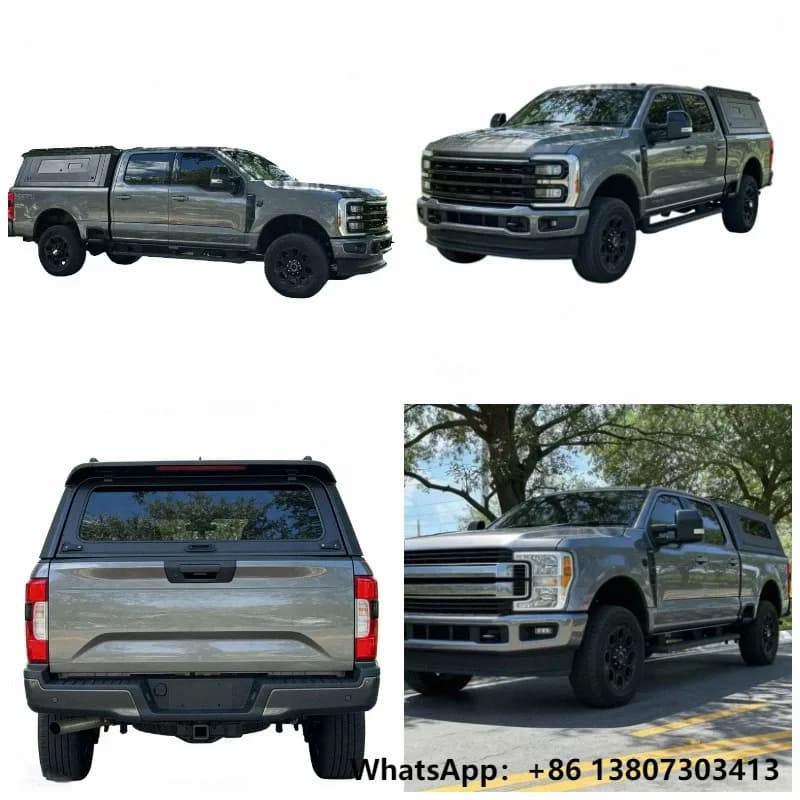 4x4 Road Pickup Truck Manual Hinged Waterproof Locking Tailbox Hard Top Canopy for Ford F150 6.5FT Aluminum Alloy Turck Topper