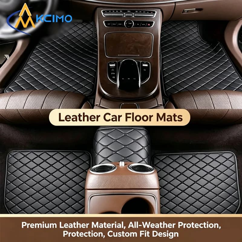 5Pcs Waterproof Anti-Slip Car Floor Mats Leather Foot Pad Durable Stain Resistant Car Interior Mat For Auto Decoration