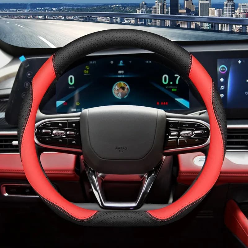 Nappa Leather Car Steering Wheel Cover for Chery Tiggo 7 8 9 3X 5X Arrizo 5 6 7 EBRO S700 Car Accessories Interior Handle Covers