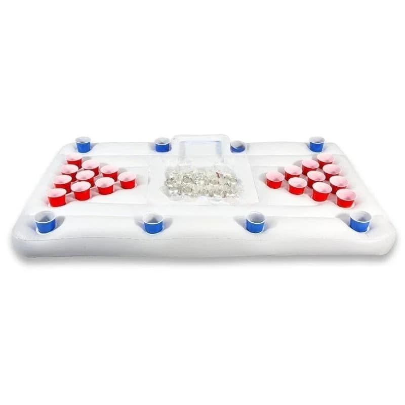 Water Adult Inflatable 28 Hole Beer Drink Cup Hole Floating Table Tennis Game Floating Mat Wine Table Floating Bed Recliner