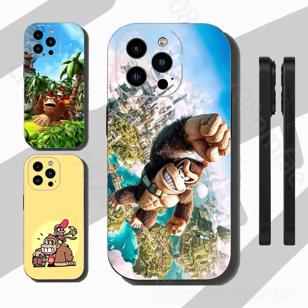 Game D-Donkey Kong Monkey Slim Back Phone Case for iPhone 17,16,15,14,13,12,11 Pro,Max,Plus,X,XS,XR,SE,Mini Protective Cover