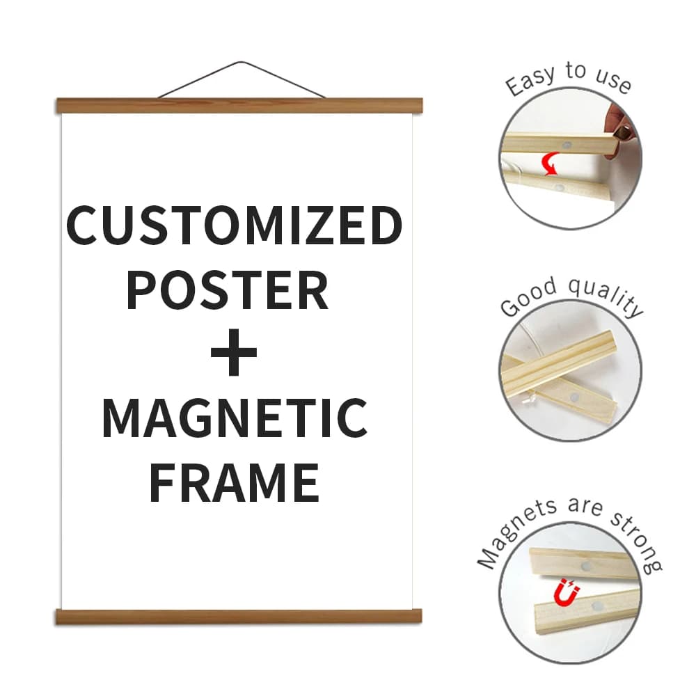 Customize Magnetic Frames and Posters HD Canvas Print of Any Photo Size on Canvas Wall Art Posters for Living Room Home Decor