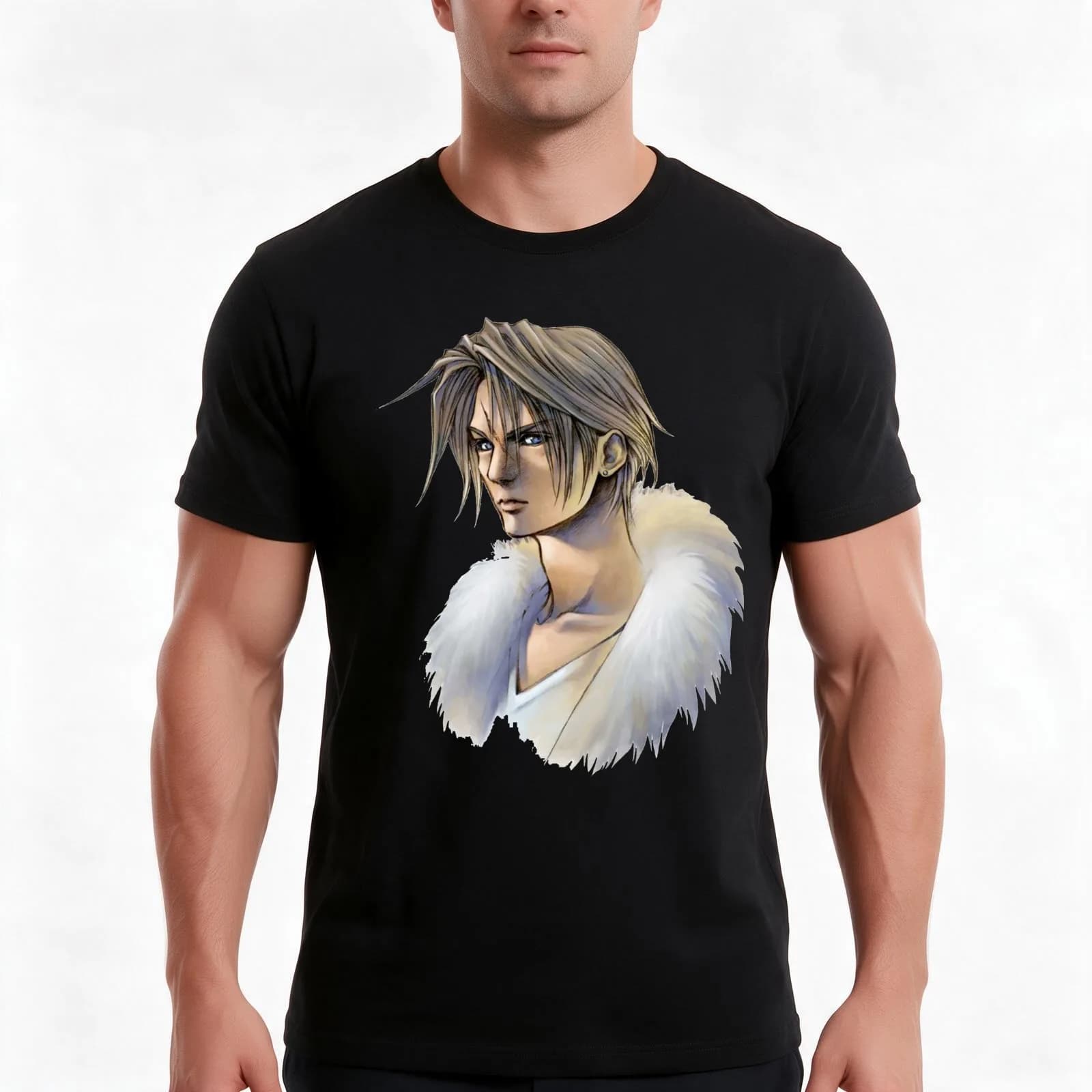 Squall Leonhart high quality T-Shirt, Summer Casual Cotton Tee, Oversized Streetwear Tops, Vintage Graphic Print, 100% Cotton