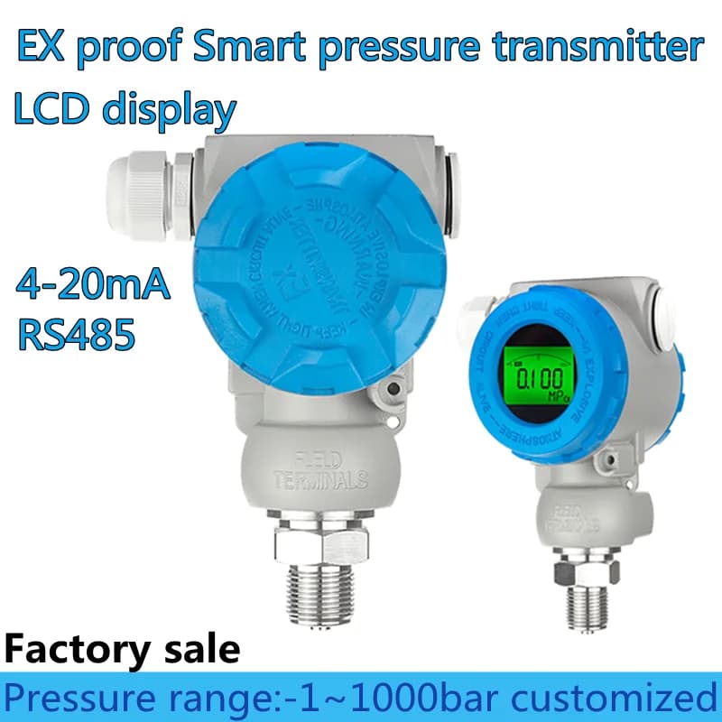 RS485 Modbus LCD 2088 Smart Pressure Transmitter -1~1000bar Oil Water Pressure Sensor