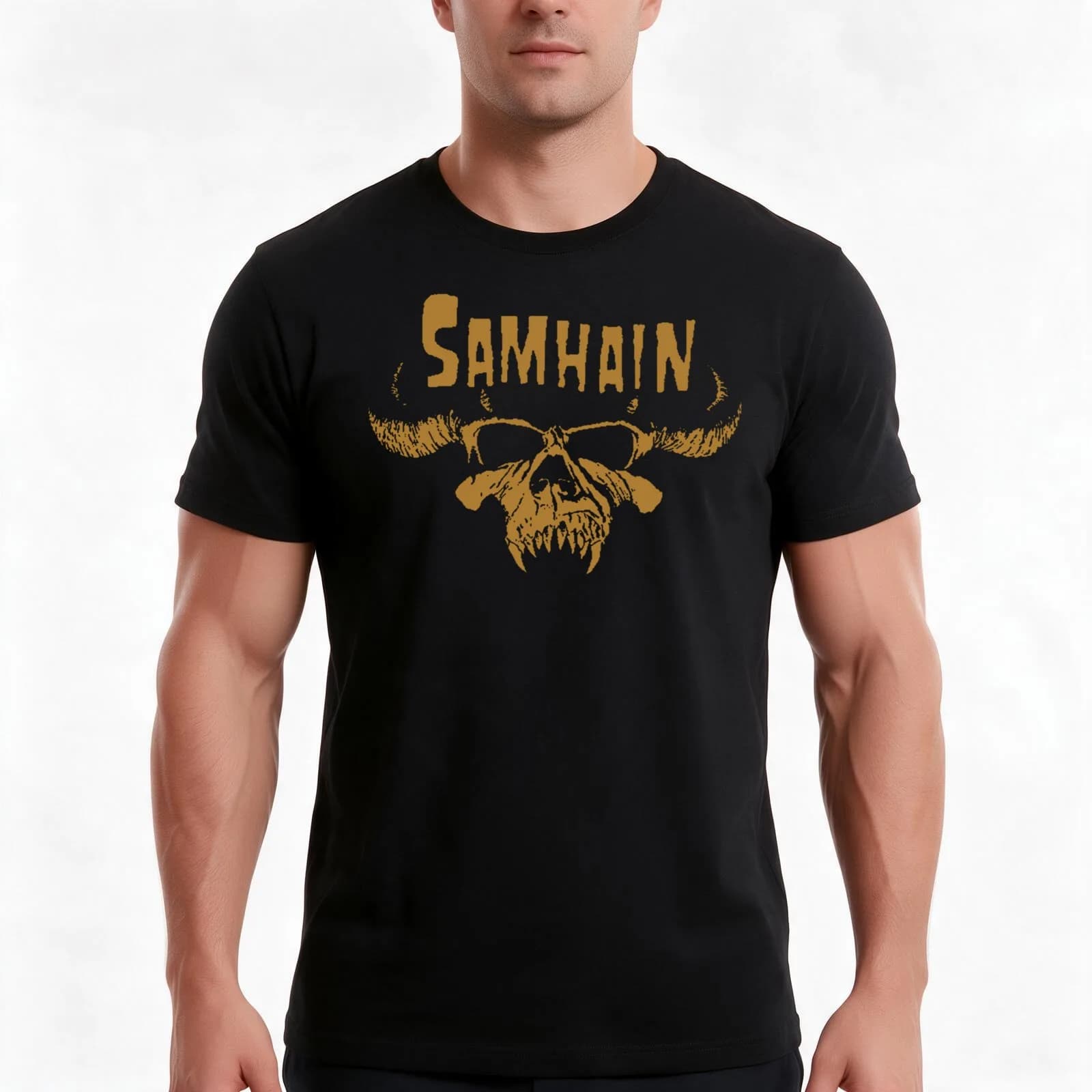 SAMHAIN Essential T-Shirt, Summer Casual Cotton Tee, Oversized Streetwear Tops, Vintage Graphic Print, Loose Fit Short Sleeve