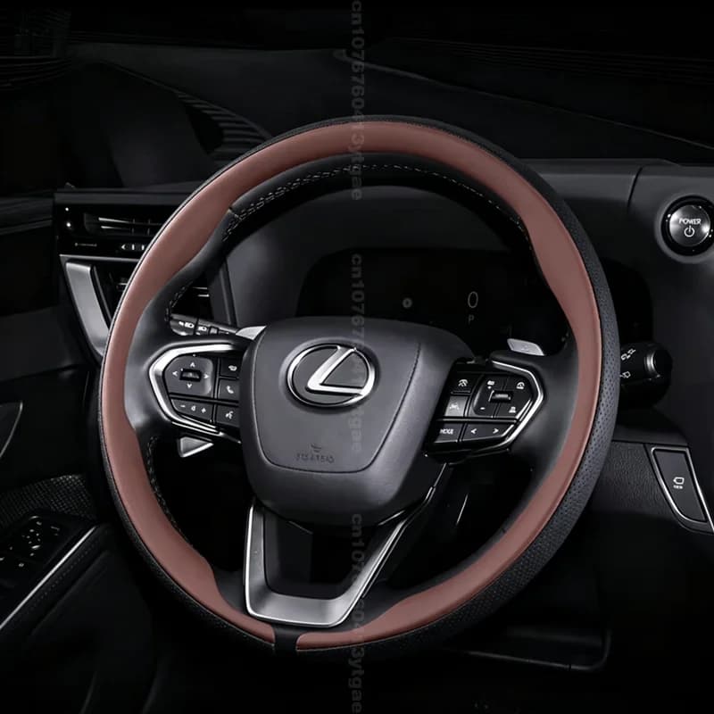 38cm Non-Slip Suede Car Steering Wheel Cover Nappa leather For Lexus F Sport ES200 ES300 RX300 LS500h GS250 GS300 IS300 CT200h