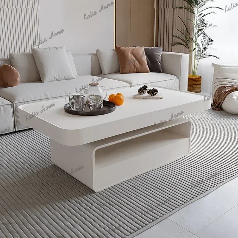LSModern Cream Style Coffee Tables Nordic Luxury Living Room Center Coffee Tables Low Sofa Side Home Furniture Couchtisch FYCT
