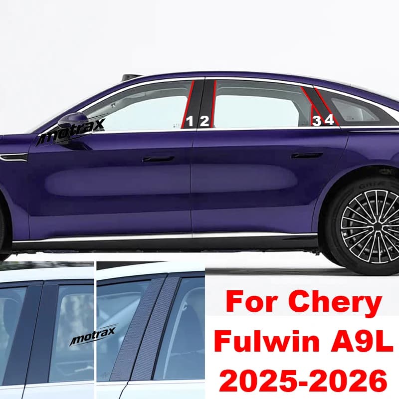 Car B C Pillar Post Stickers PC Window Trim Cover for Chery Fulwin A9L 2025 2026 Middle Pillar Decorative Accessories