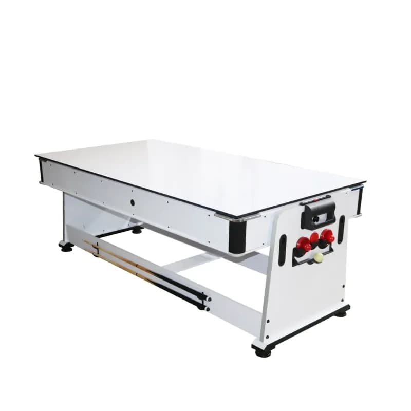 7 in 1 Green Cloth Multifunctional Flip Game Table for Indoor Air Hockey Billiards Table Tennis and Foosball with Automatic
