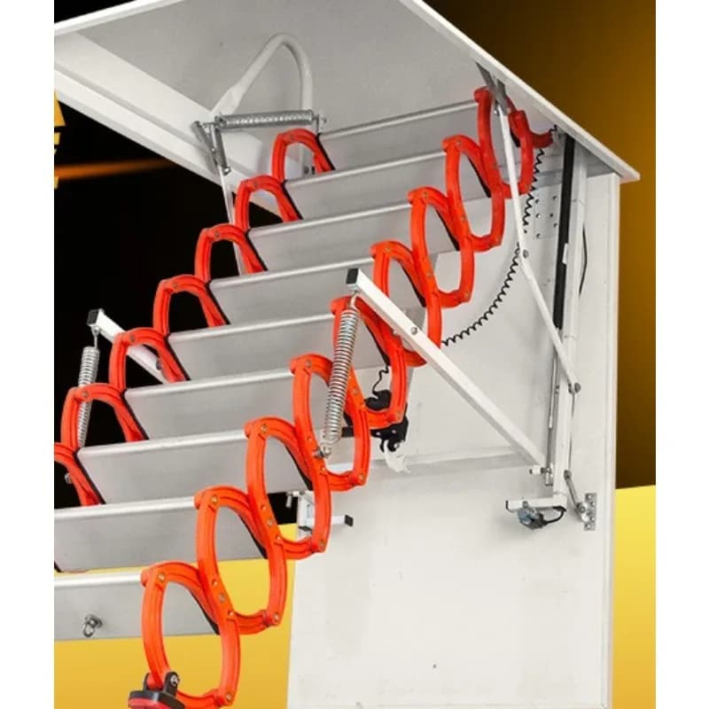 Semi-automatic titanium-magnesium-carbon steel villa reinforced duplex indoor indoor lifting folding ladder