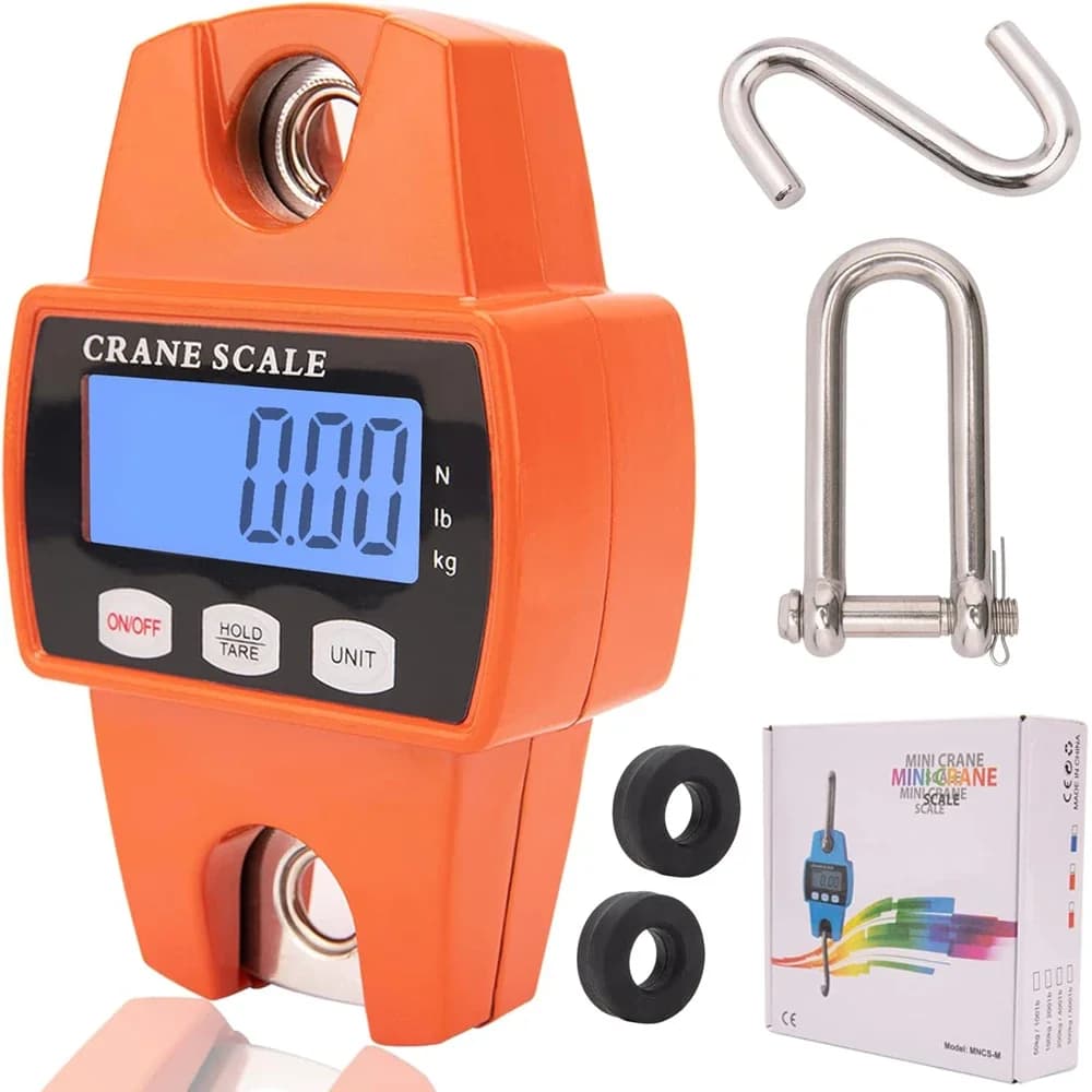 660lb Digital Hanging Scale with Cast Aluminum Case,Handheld 300Kg Mini Crane Scale with Hooks for Farm Hunting Fishing Outdoor