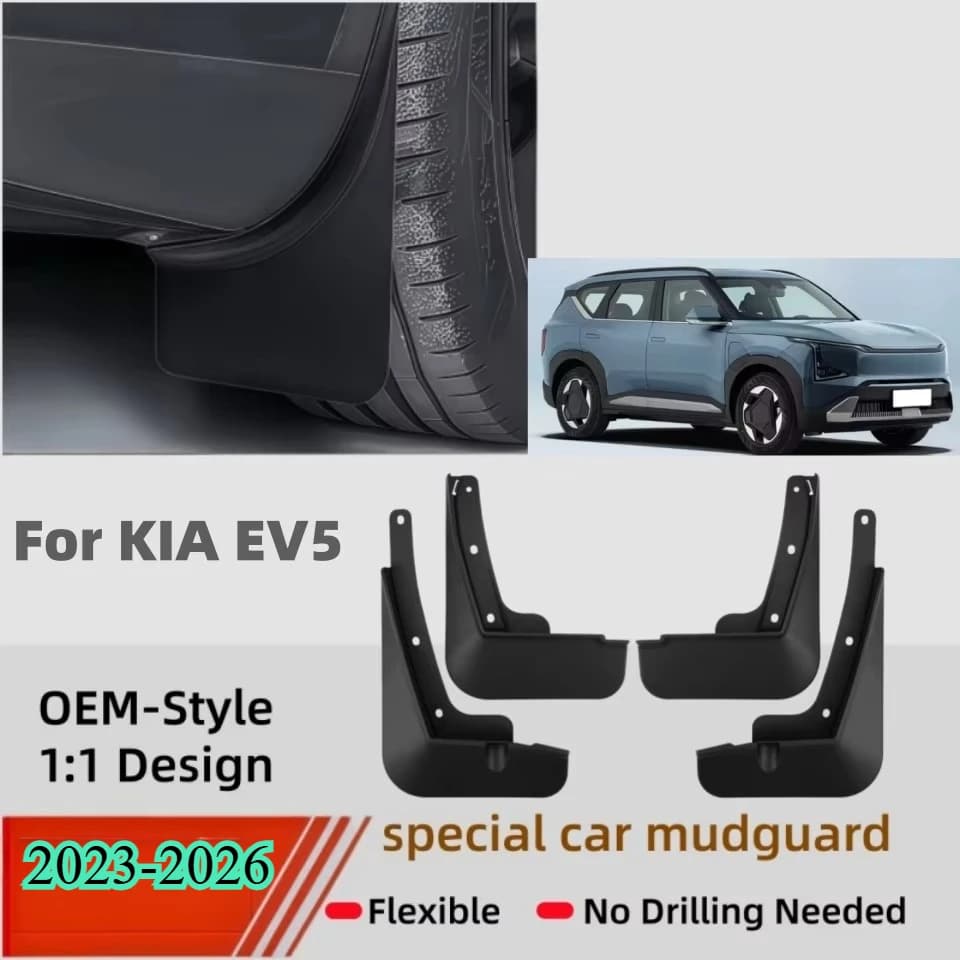 For Kia EV5 2023 2024 2025  2026 Black Mud Flaps ABS Plastic 4Pcs Mudguards, Anti - Mud & Splash, Easy Install Car Accessories