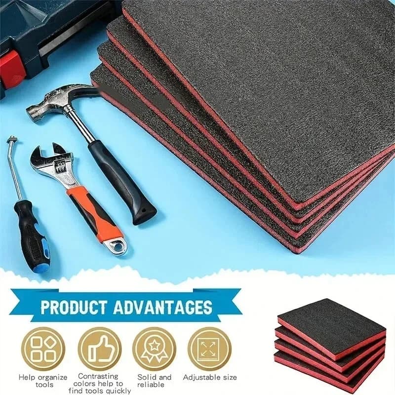 2pcs Tool Box Foam Inserts for Cases Tool Box Liner Polyethylene Foams Sheets Toolbox Kaizen Organizer and Storage Tool Shadow