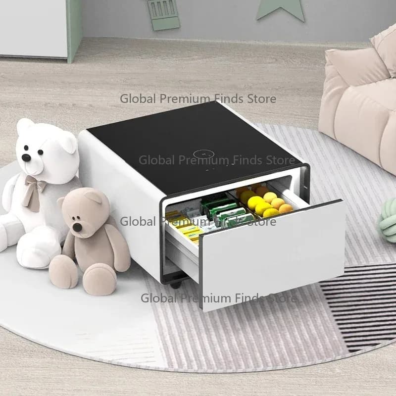 Smart Side Tea Table with Wireless Charging Refrigerated Drawer Living Room Furniture Coffee Table