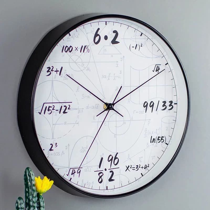 30cm Mathematical Wall Clock Modern Simple Quartz Clock for Living Room Decor