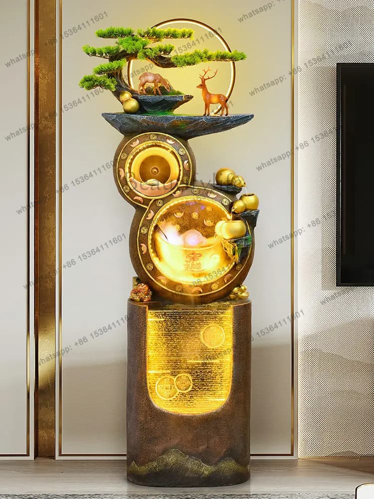 Gourd flowing water ornament circulating water lucky home living room decoration