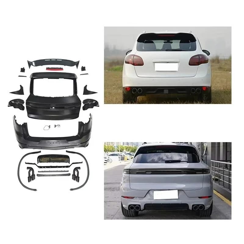 958 Upgrade 9y0.2 2025 Rear Bumper Matte Black Rear Light Upgrade Kit 1:1 Rear Spoiler for  2011-2017