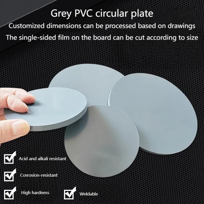 Gray PVC Circular Board, PVC Rigid Board, PVC Plastic Circular Board, PVC Gray Board Circular Gasket 3 4 5 6 8 10 12mm