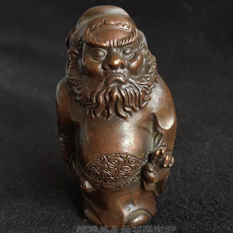 Antique Miscellaneous Items: Brass Zhongkui Small Ornament, Home and Office Bronze Decorative Piece