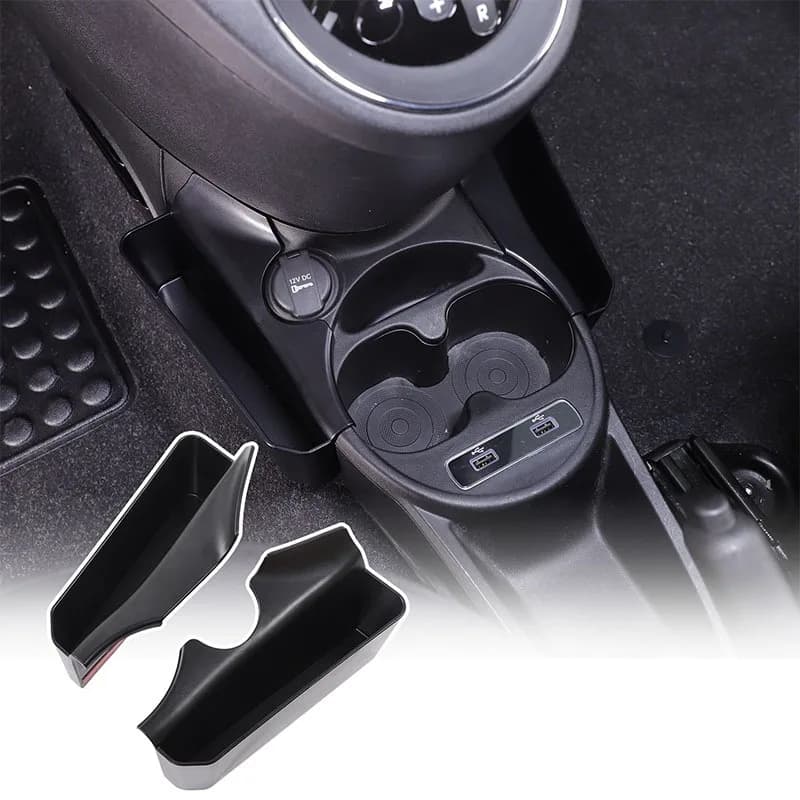 For Fiat 500 2016-2024 Car Centre Console Water Cup Holder Side Storage Box Organizer Tray Multi-Function Mobile Phone Tray