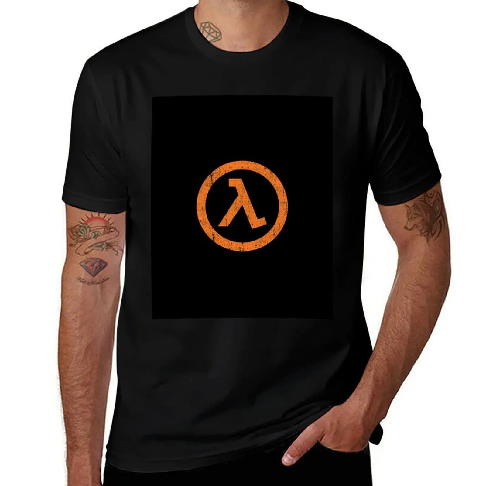 Half Life Lambda Symbol T-Shirt man t shirt cotton T-Shirt