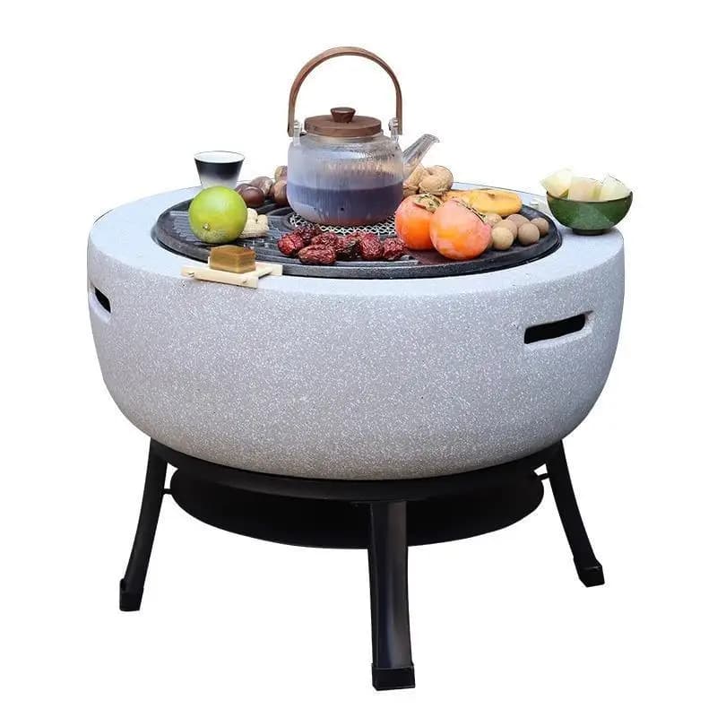 Brazier Old-fashioned cast iron large enclosure stove, tea roasting stove set, full set of utensils