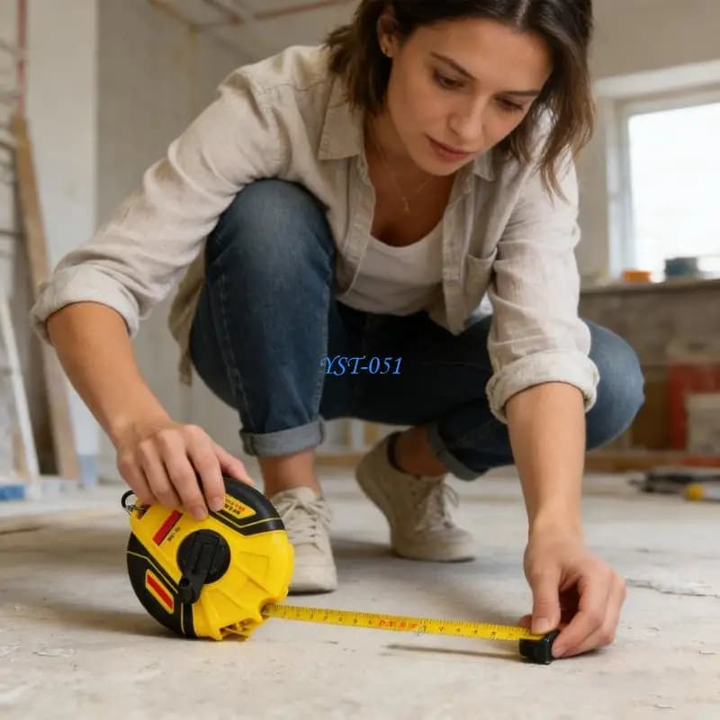 E15A 100FT/30M, 164FT/50M Fiberglass Tape Measure Measurement Tool for Construction Workers Measuring Tape