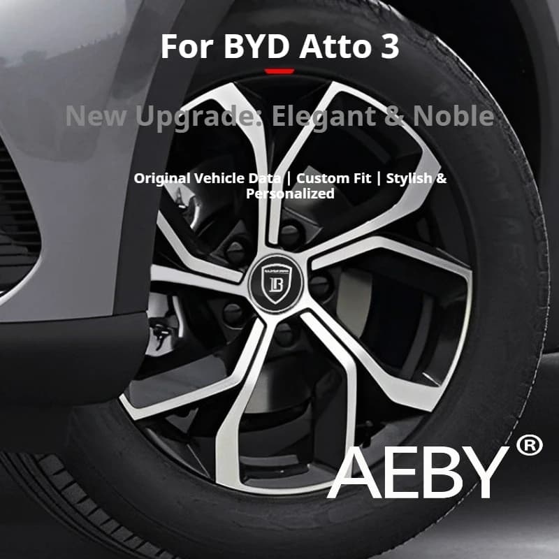 AEBY For BYD Atto 3 Smart Driving Edition 2025 Metal Logo Emblem Sticker,Alloy Wheel Hubcap Disc Accessories,Center Cap