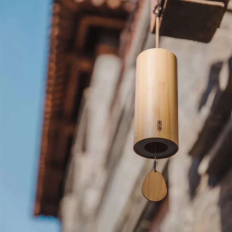 Handmade Bamboo Wooden Wind Chimes Chord G-B-D-C Japan Style Windchime for Outdoor Garden Patio Home Decor Meditation Relaxation