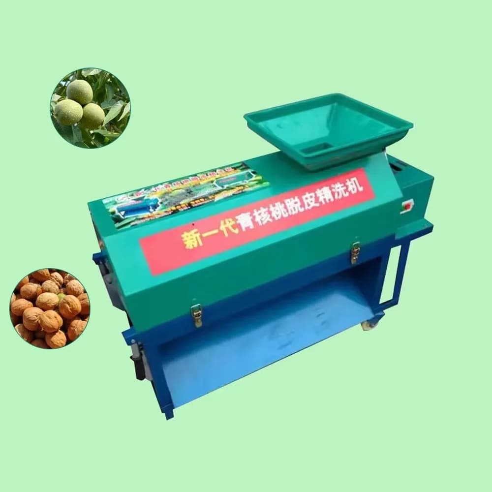 Commercial Green Walnut Peeling Machine Pecan Shell Remover Electric Green Walnut Peeler High Efficiency Nut Processing