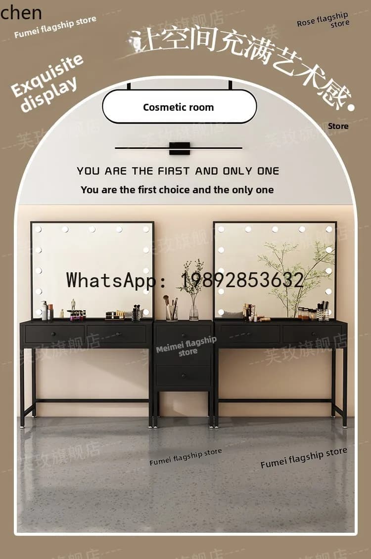 makeup table light luxury hair dressing table makeup dressing table barber shop mirror cabinet integrated