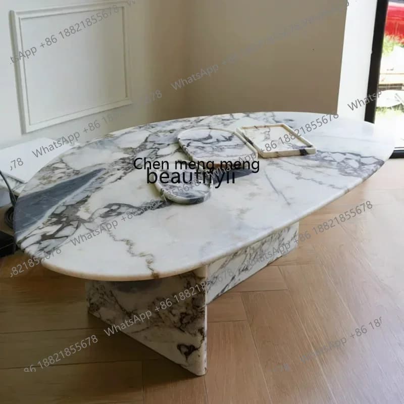 D178   Natural marble coffee table modern Italian natural luxury stone living room coffee table  tea table