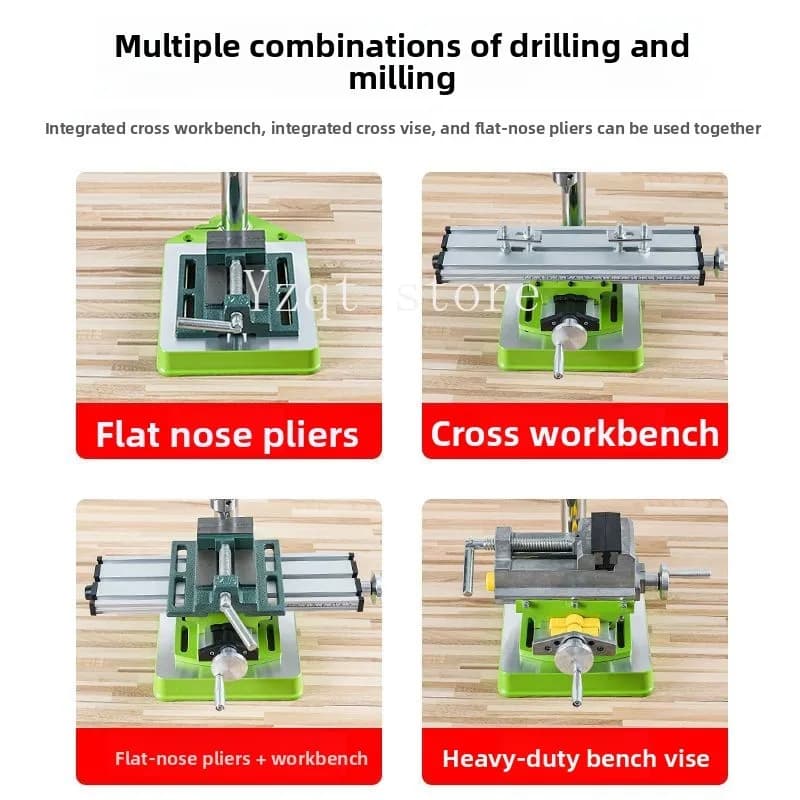 Cross table vice, two-way mobile table, flat mouth pliers, electric drill bracket