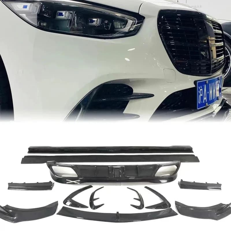 Accessories Set S450 S500 For MB Front Lip Side Skirts Rear Diffuser Bumper Carnard