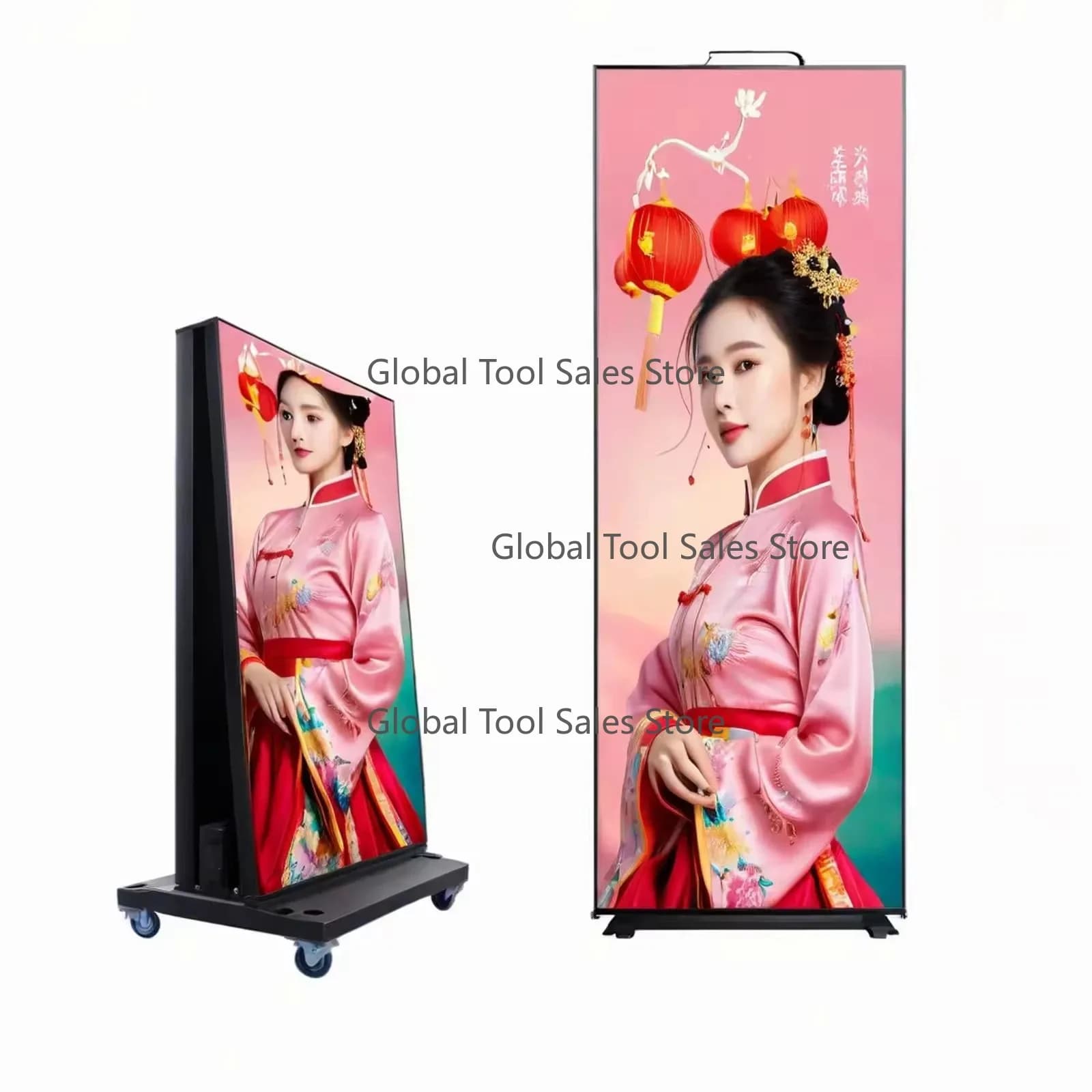 Floor Standing Full LED Foldable Screen Poster Indoor Video Digital Advertising Folding Display Screens