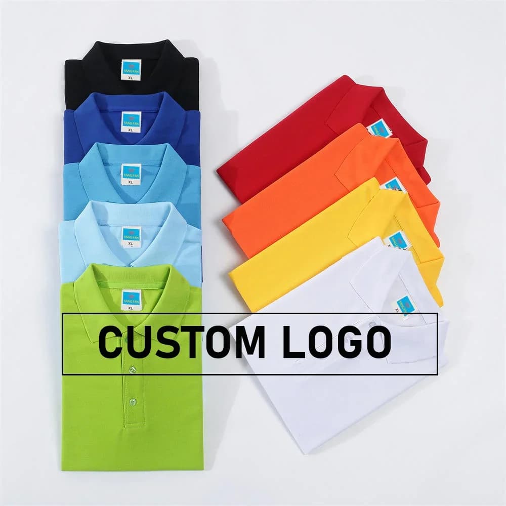 Custom Short Sleeve Polo Shirts Men Print Embroidery Logo Women Solid Summer Casual Cotton Tees Unisex Top Business Clothes