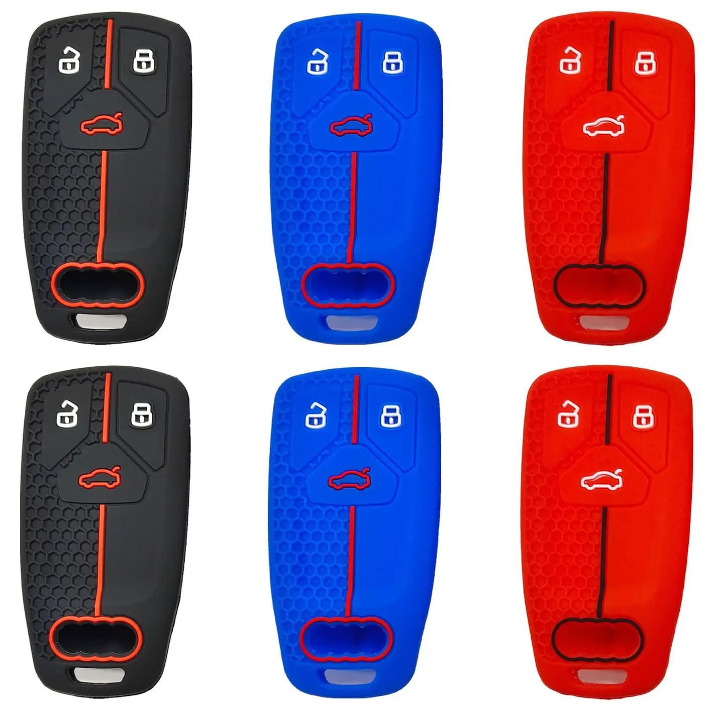 For Audi Q5L remote control 2-button honeycomb pattern silicone key cover car key bag