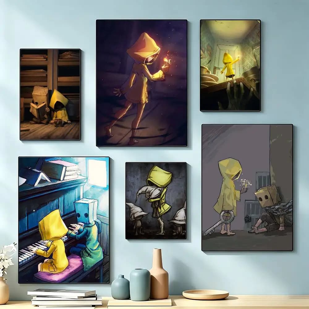 Game L-Little N-Nightmares Poster High Quality Dorm Living Room Aesthetic Wall Decoration Painting Stickers Gift